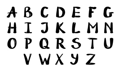 Modern handwritten font, lettering in vector, cheerful, with a soft, plump, rounded font