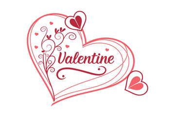 romantic valentine heart graphic with decorative elements and text ideal for creating charming and festive valentine's day cards and love-themed designs