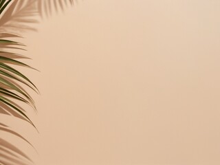 Fototapeta premium Concepts for summer and holiday backgrounds featuring a coconut leaf shadow on a beach with fine sand