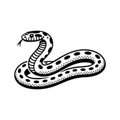 Simple Vector Icon of a Lachesis muta roraimae snake – Logo Design Illustration