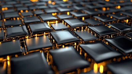 Fototapeta premium Modern grid texture, interspersed with glowing elements