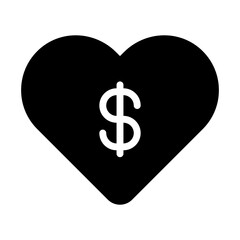 love money glyph icon 