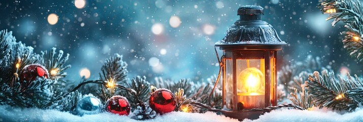 Winter Wonderland: Lantern & Christmas Lights in the Snow