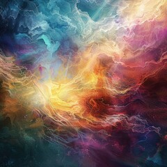 Abstract art with swirling colors and lines