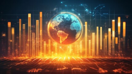 Global data visualization insights digital environment 3d graphics futuristic setting dynamic perspective data-driven concepts