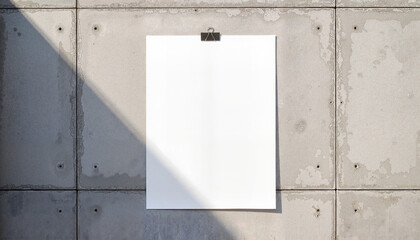 Outdoor flyer display mockup on concrete wall for advertising and branding concept with copy space