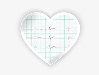 Heartbeat and Heart Rhythm Icon Set. ECG - EKG, Health Care Concept Vector Design vector format