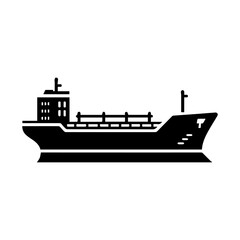 Obraz premium Simple Vector Icon of a Oil Tankers – Logo Design Illustration