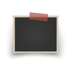 Fototapeta premium Collection of vintage photo frames. Old photo frame with shadow Blank photo card frame Vector illustration