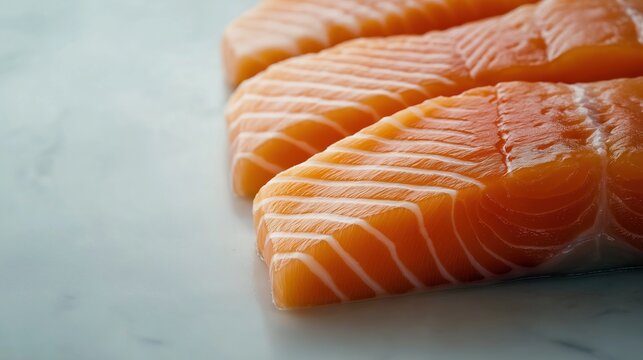 Fresh trout fillet laid out on a minimalist surface emphasizing vibrant colors and delicate textures for a sophisticated presentation
