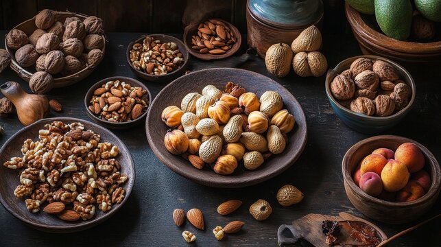 Variados, frutos secos, almendra, nueces, cacahuetes.