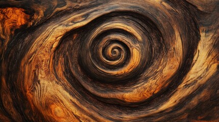 Captivating spiral pattern in wood grain natural setting abstract art close-up view visual harmony for artistic inspiration