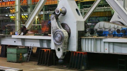 The crucial role of Industrial Machinery Components in a modern Shipyard environment today. Stock Clip