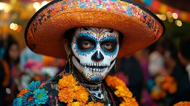 Fiesta mexicana, día de los muertos y de las carabelas