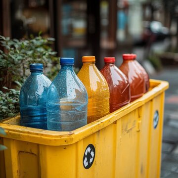 Reciclaje como concepto de mejoramiento del planeta y crisis clim&aacute;tica, pl&aacute;sticos que tienen una segunda vida renovable.