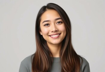 Fototapeta premium Serene young adult female with a calm expression