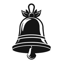 a black and white silhouette style christmas bell