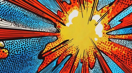 Vibrant Comic Book Explosion: A Dynamic Burst of Color and Energy