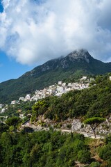 Vietri sul Mare from a drone, Amalfi Coast, Salerno, Campania, Italy