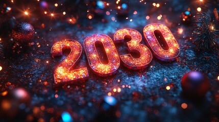 2023 New Year Celebration Theme with Radiant Colors and Festive Decorations. Generative AI