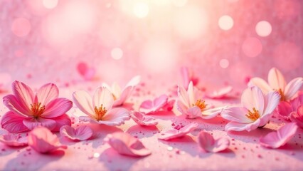 Line-drawing illustrations of hearts, flowers, petals, and Cupid&rsquo;s arrows on a pastel-colored background--simple, stylish, and sophisticated,card, poster, wallpaper,valentine's day, love