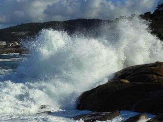 Temporal en Cabo Silleiro, Galicia