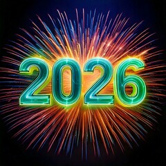 2026. Happy New Year 2026 text design. 2026 happy new year background design. Elegant and beautiful New Year 2026 number design	