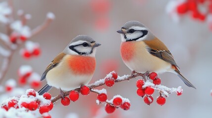 Pareja de pájaros coloridos, concepto de amor y pareja.