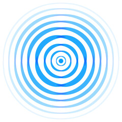 Radar icon blue color isolated on white background. Signal concentric circles icons. Sonar sound wave vector 10 eps