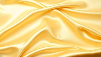 Fototapeta premium yellow gold satin texture that is white silver fabric luxurious shiny that is abstract silk cloth background with patterns soft waves blur beautiful, hyperrealism