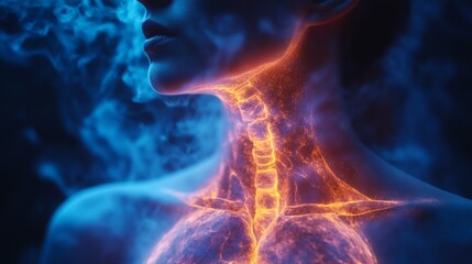 Diseño sobre lo dañino de la nicotina del tabaco afectando las vías respiratorias.