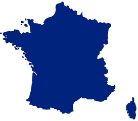 Map of France in blue