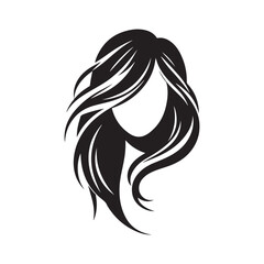 Chic Women’s Hair Outline Vector for Digital Art Projects