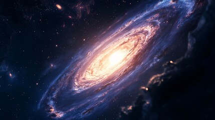 Fototapeta premium Radiant Spiral Galaxy in Deep Space - made with Generative AI