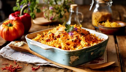 Easy Pasta Bake Recipes Captured in Warm and Rustic Food Photography Styles