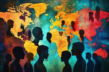 Colorful human heads representing global communication and cultural intelligence
