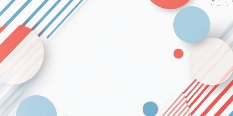 background with red and blue stripes on a white background, geometric shapes, and space for text Generative AI