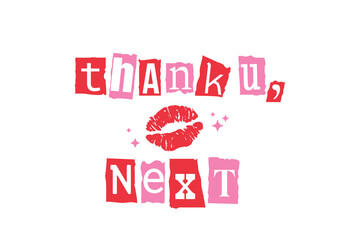 Thank U Next, Valentines Day SVG Typography T Shirt Design © Lazy