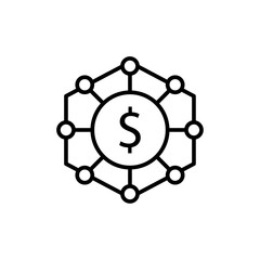 Business modeling icon Thin line art collection