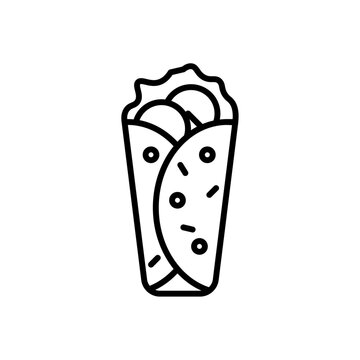 recommend clip art: Burrito icon Thin line art collection