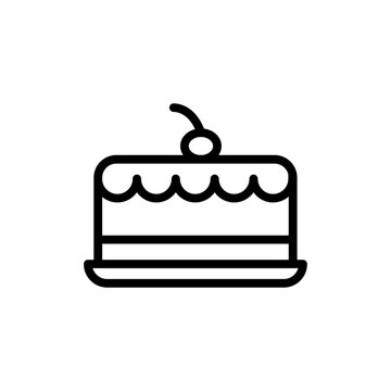 recommend clip art: Cake icon Thin line art collection
