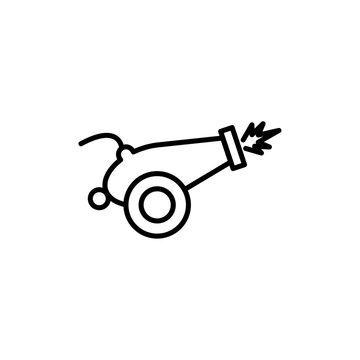 black cannon firing, white background clip art preview