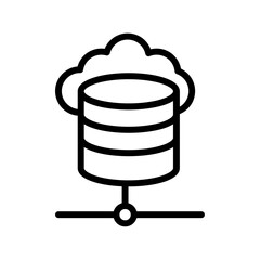 Cloud database icon Thin line art collection