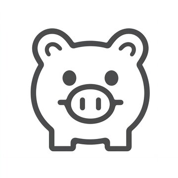 recommend clip art: Cute piggy bank icon, savings concept.