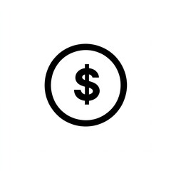 Obraz premium Simple dollar sign icon in a circle.