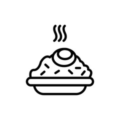 Fried Rice icon Thin line art collection