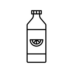 Juice bottle icon Thin line art collection