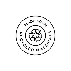 Made from recycled materials icon Thin line art collection