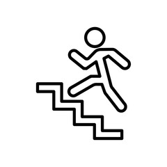 Man climbing icon Thin line art collection