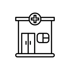 Medical center icon Thin line art collection